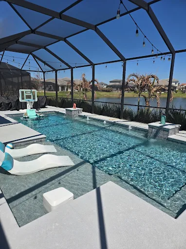 Well-maintained residential pool in Melbourne Florida by local pool services
